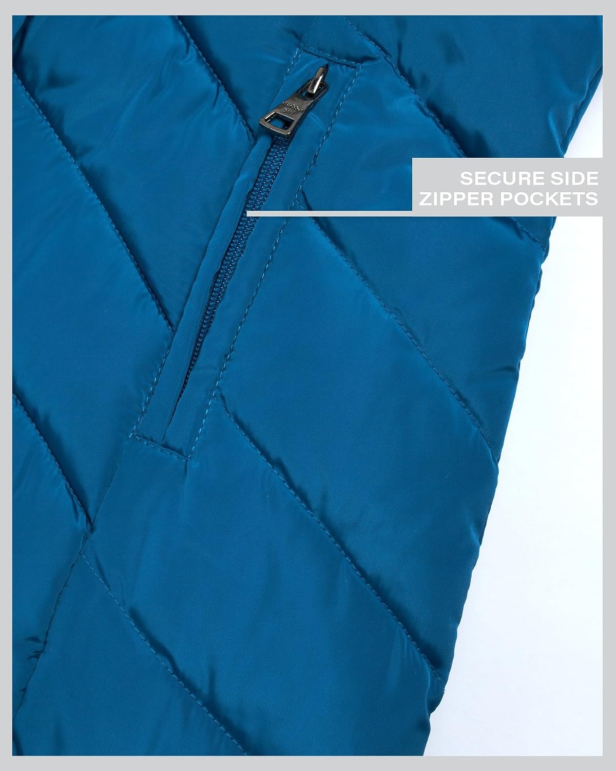 image:imageMadden Girl Womens Maxi Puffer Winter Coats Long Quilted Jackets for Women Weather Resistant Puffer Parka Hooded Jacket Weather Resistant Full Length Warmth Zipper and Button Closure Cozy Insulated Hood Zip Pockets Cold Weather ReadyPeacock