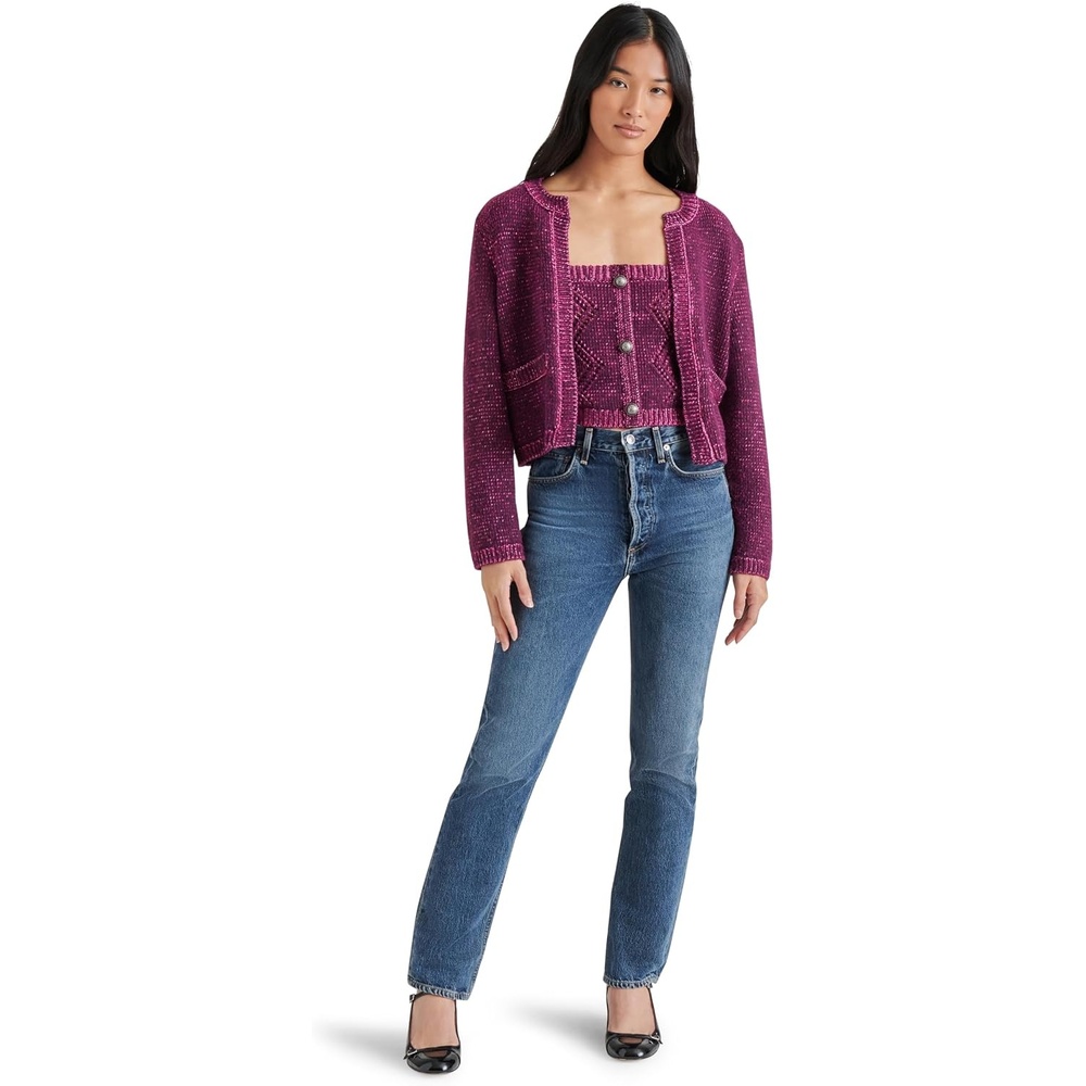 image:imageSteve Madden Womens Apparel Emelia Sweater JacketAubergine