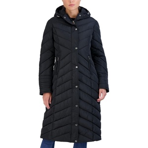 Madden Girl Womens Maxi Puffer Winter Coats – Long Quilted Jackets for Women Weather Resistant Puffer Parka Hooded Jacket | Weather Resistant Full Length Warmth, Zipper and Button Closure, Cozy Insulated Hood, Zip Pockets Cold Weather Ready(Black)