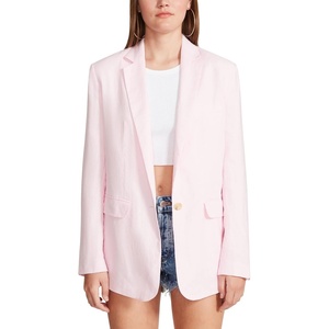 Steve Madden Apparel Women’s Linen on The Edge Blazer(Pink Tulle)