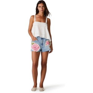 Steve Madden Women’s Lilien Short in Printed Denim(Vintage Blue)