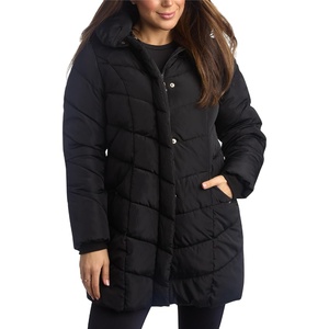 Steve Madden Womens Winter Coat, Long Puffer Jacket, Heavyweight Parka | Heavyweight, Insulated Quilted Fleece Warmth, Windproof Longline Coverage, Zip Pockets, Removable Hood for Cold Weather Wear(Black)