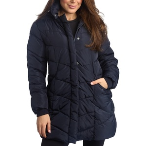 Steve Madden Womens Winter Coat, Long Puffer Jacket, Heavyweight Parka | Heavyweight, Insulated Quilted Fleece Warmth, Windproof Longline Coverage, Zip Pockets, Removable Hood for Cold Weather Wear(Navy)