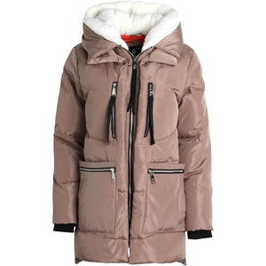 Steve Madden Womens Winter Jacket, Midlength Puffer Parka Coat, Sherpa Hood | Insulated Quilted, Warm Cozy Faux Sherpa Hood, Heavyweight Warmth, ZIP Pockets, Adjustable Side Zippers, Cold Weather Ready(Sand)