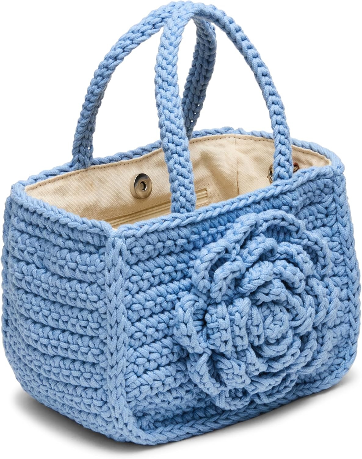 image:imageSteve Madden Womens Steve Madden Luvly Crochet Mini Top HandleLight Blue