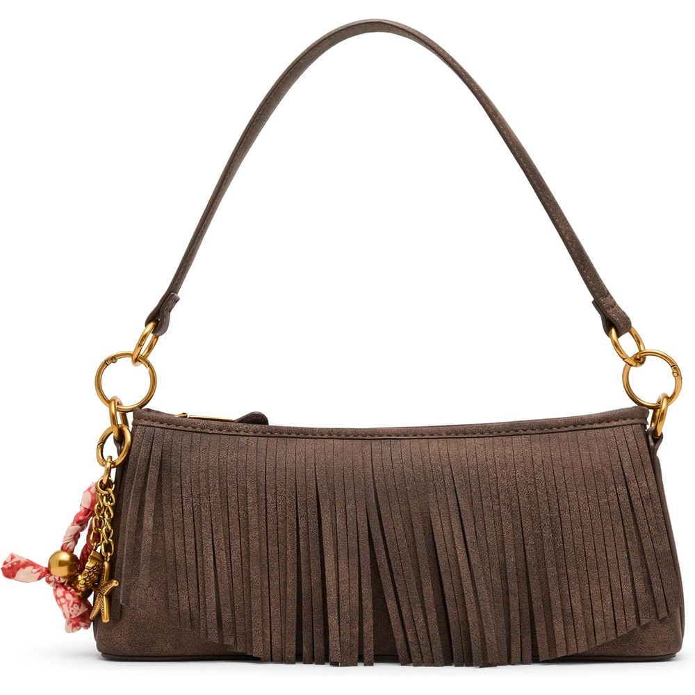 image:imageSteve Madden Dakotah Fringe Shoulder BagBrown