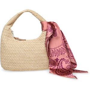 Steve Madden Bdaena Straw Hobo with Scarf, Natural