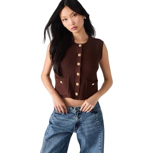 Steve Madden Women’s Aliya Sweater Vest(Chocolate)