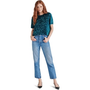 Steve Madden Women’s Apparel Cressa Top(Shaded Spruce)
