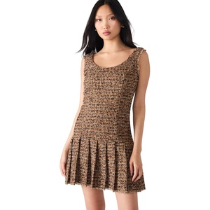 Steve Madden Women’s Avie Dress(Brown Plaid Mix)