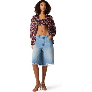 Steve Madden Women’s Bennete Top in Printed Voile(Port)