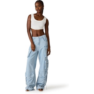Steve Madden Women’s Duo Pant in Lightweight Denim(Faded Blue)
