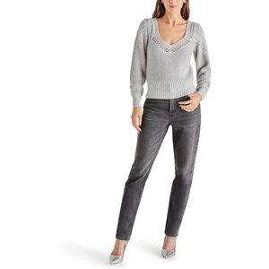 Steve Madden Women’s Irene Sweater(Silver Grey)