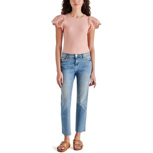 Steve Madden Womens Olina Top(Blush Pink)