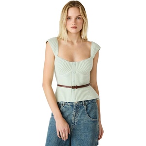 Steve Madden Women’s Preslee Sweater Top(Powder Puff)