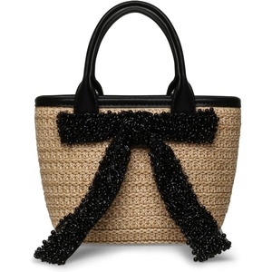 Steve Madden Women’s Steve Madden Boww Mini Straw Top Handle W/Bow(Black Multi)