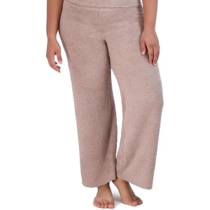 Steve Madden Women’s Women’s Fuzzy Wide-Leg Chenille Sleep Pants, Cozy Pajama Bottoms(Bark)