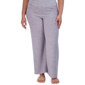 Steve Madden Women’s Women’s Fuzzy Wide-Leg Chenille Sleep Pants, Cozy Pajama Bottoms(Lilac)