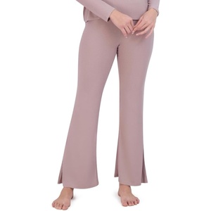 Steve Madden Women’s Women’s Ribbed Flare-Leg Sleep Pants(Bark)
