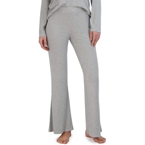 Steve Madden Women’s Women’s Ribbed Flare-Leg Sleep Pants(Heather Grey)