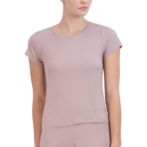Steve Madden Women’s Women’s Ribbed Short-Sleeve Sleep Tee(Bark)