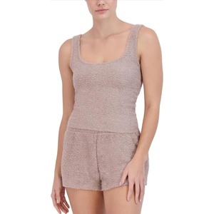 Steve Madden Womens Women’s Scoop-Neck Chenille Sleep Tank Top(Bark)