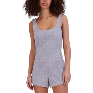 Steve Madden Womens Women’s Scoop-Neck Chenille Sleep Tank Top(Lilac)