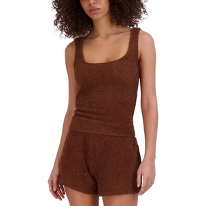 Steve Madden Womens Women’s Scoop-Neck Chenille Sleep Tank Top(Tiramisu)