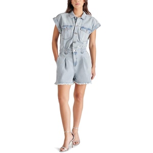 Steve Madden womens Calliope Romper(Stone Wash Blue)