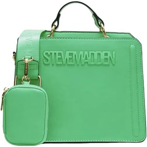 Steve Madden womens Steve Madden EVELYN Logo Plaque Top Handle(Green Flare)