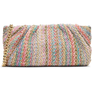 Steve Madden womens Steve Madden Palomaa Pleated Raffia Clutch(Bpalomaa  Multi)