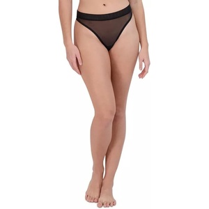 Steve Madden womens Women’s Mesh High-leg Thong Underwear(Black)