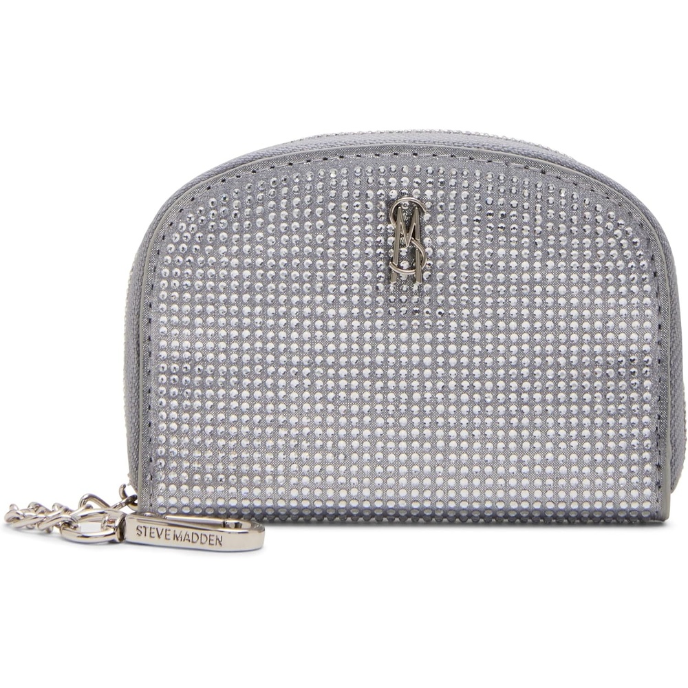 image:imageSteve Madden JADEZ Dome Zipper PouchRhinestone Silver