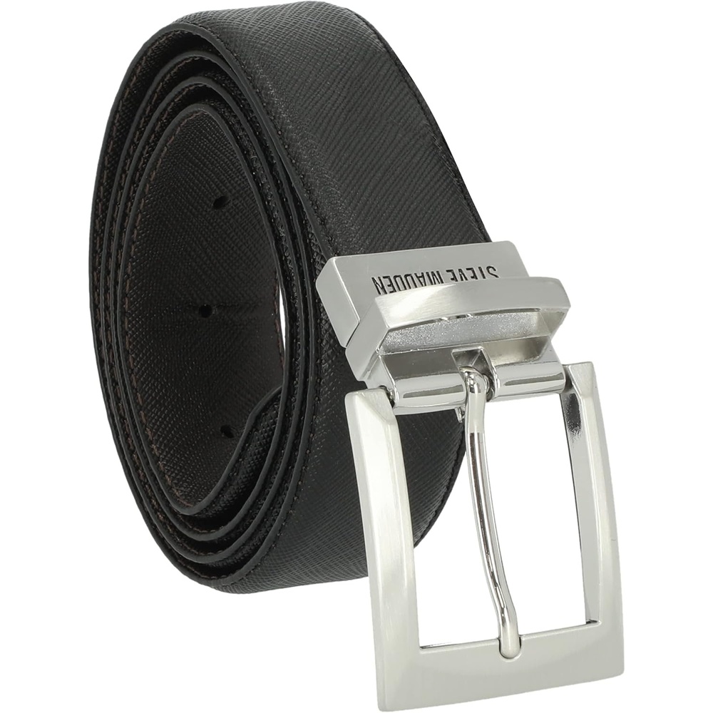 image:imageSteve Madden Mens Reversible Mens Dress Casual Every Day Leather BeltBlackBrown Saffiano
