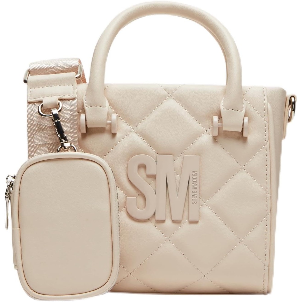 image:imageSteve Madden Womens Steve Madden Bbabi Quilted Top Handle CrossbodyTimeless Taupe