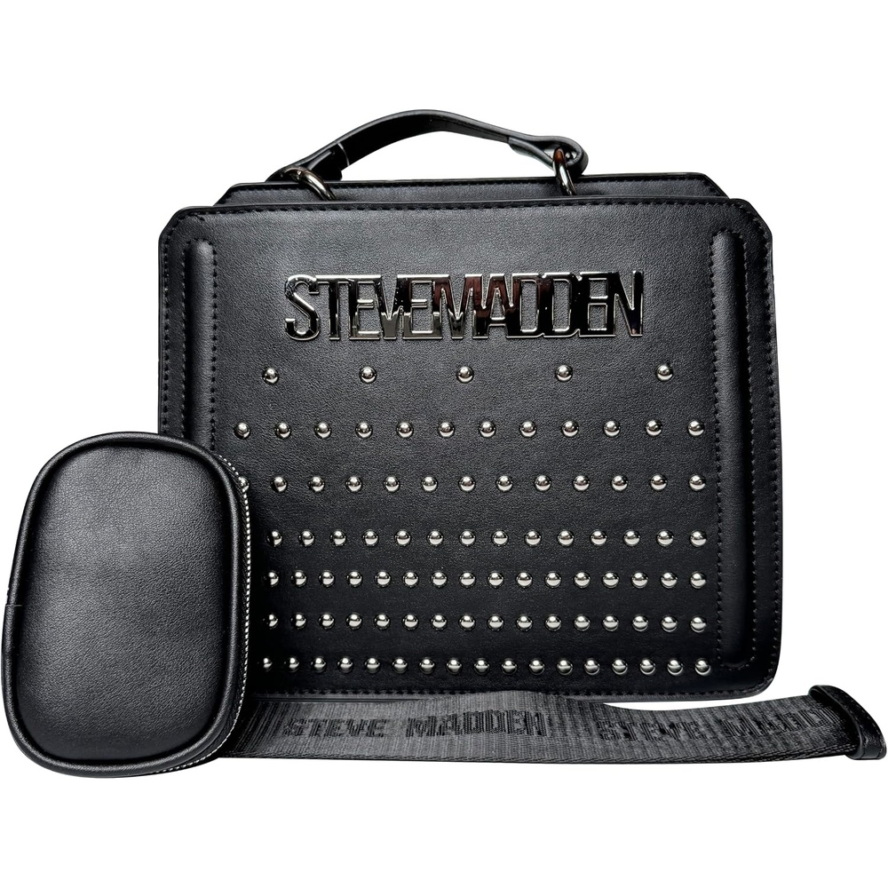 image:imageSteve Madden Womens Steve Madden Bevelyn Convertible Crossbody BagCrossbodyBlackStud