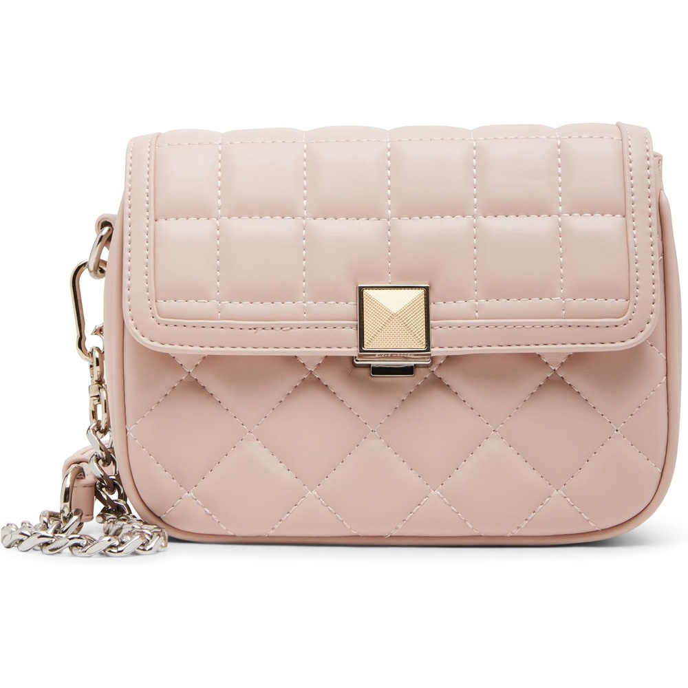 image:imageSteve Madden Womens Steve Madden Carla Mixed Quilt Flap CrossbodyLight Pink