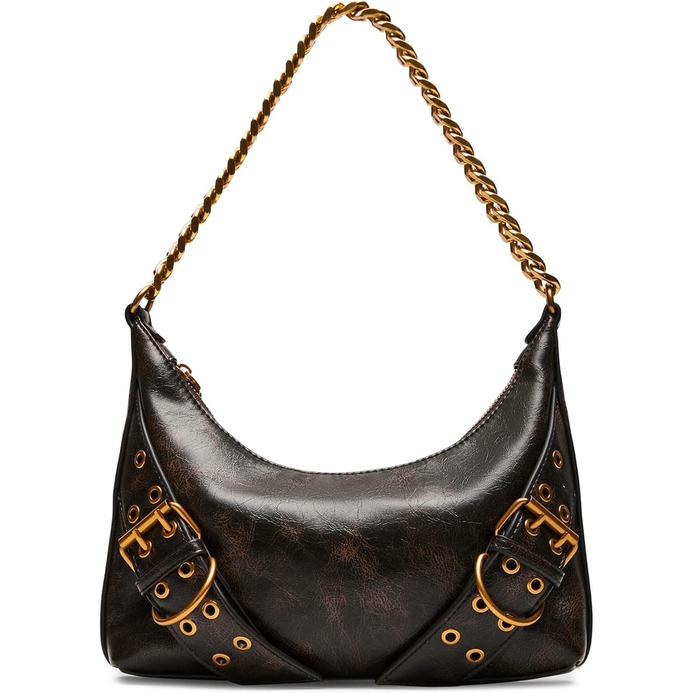 image:imageSteve Madden womens Steve Madden Grayad Distressed Roller Buckle Shoulder BagDark Brown