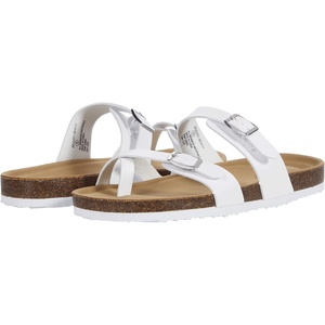 Steve Madden Girls Beached Flat Sandal(White)