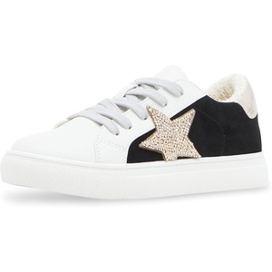 Steve Madden Girls’ Rezume Sneakers(Black/Gold Rhinestone)