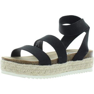 Steve Madden Girls Shoes Kimmie Espadrille Wedge Sandal(Black)