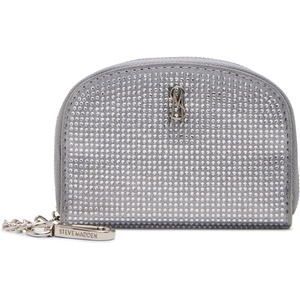 Steve Madden JADEZ Dome Zipper Pouch(Rhinestone Silver)