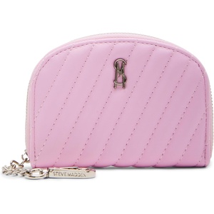 Steve Madden Jadez-H Diagonal Quilted Dome Cardholder(Pink)