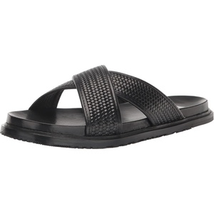 Steve Madden Men’s Dellta Slide Sandal(Black Leat)