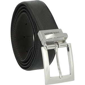 Steve Madden Men’s Reversible Men’s Dress Casual Every Day Leather Belt(Black/Brown (Saffiano))