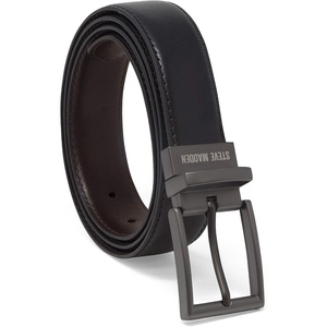 Steve Madden Men’s Reversible Men’s Dress Casual Every Day Leather Belt(Black/Brown (Smooth))