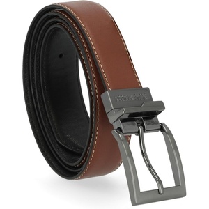 Steve Madden Men’s Reversible Men’s Dress Casual Every Day Leather Belt(Cognac/Black)