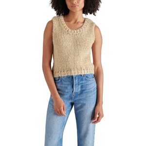 Steve Madden Womens Apparel Eleny Sweater Vest(Gold)