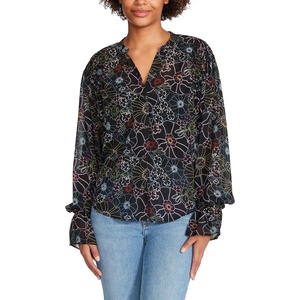 Steve Madden Women’s Steve Madden Apparel Camella Blouse(Black Multi)