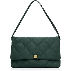 Steve Madden Women’s Steve Madden Bclove Quilted Nylon Shoulder Bag(Deep Emerald)